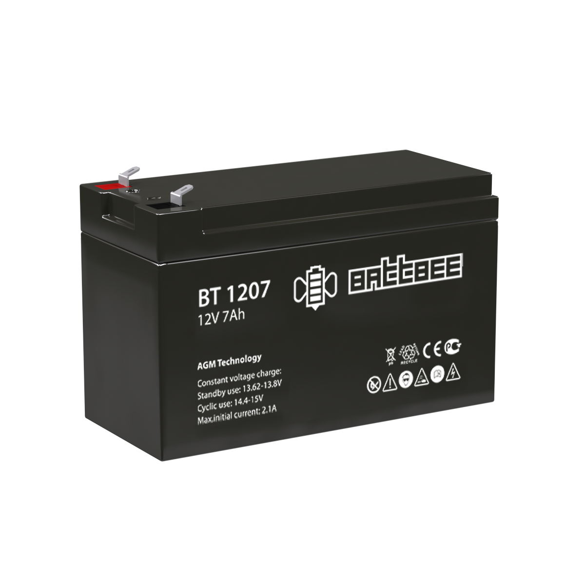 Детальное изображение товара "Аккумуляторная батарея Battbee BT1207 12v 7Ah" из каталога оборудования для видеонаблюдения