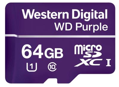 Изображение анонса товара "Карта памяти 64Гб WD Purple (WDD064G1P0A)" каталога оборудования для видеонаблюдения 