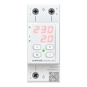Реле напряжение с контролем тока Welrok VI-63 red