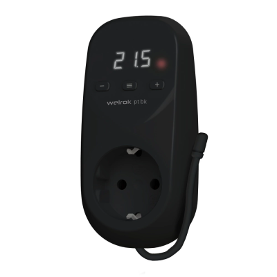 Терморегулятор Welrok pt bk в розетку, для электрических обогревателей