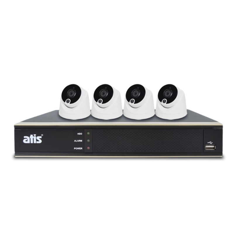 Детальное изображение товара "Комплект видеонаблюдения ATIS PIR kit 4int 2MP с 4 камерами для помещений" из каталога оборудования для видеонаблюдения